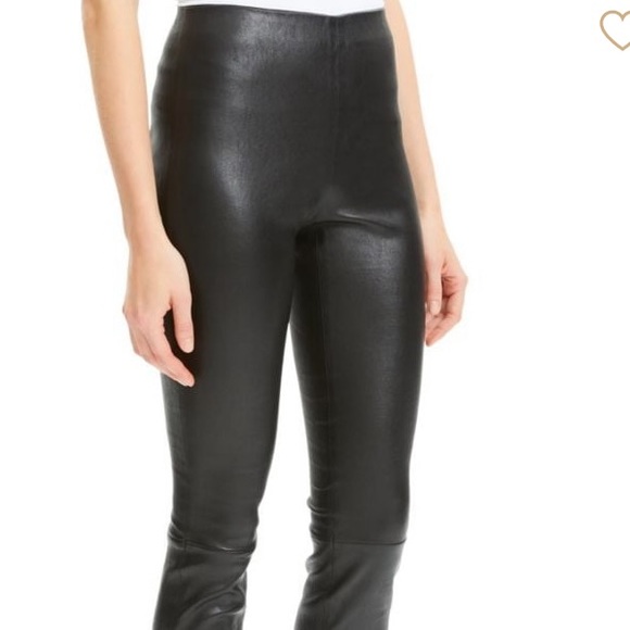 NEW Theory Bristol Leather Leggings Pants - Picture 2 of 5